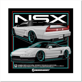 NSX red/white/teal Posters and Art